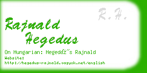 rajnald hegedus business card
